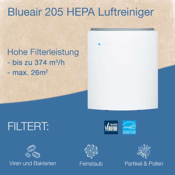 Compact air purifier 205 HEPA with Wi-Fi connection