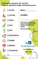 Allergy card with food allergy for ES / IT Allergy card with food allergy for ES / IT
