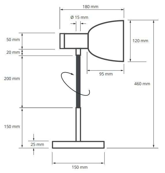 Table Lamp, made of beechwood, shielded