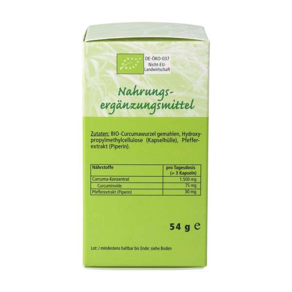 Curcuma organic capsules, 90 pieces