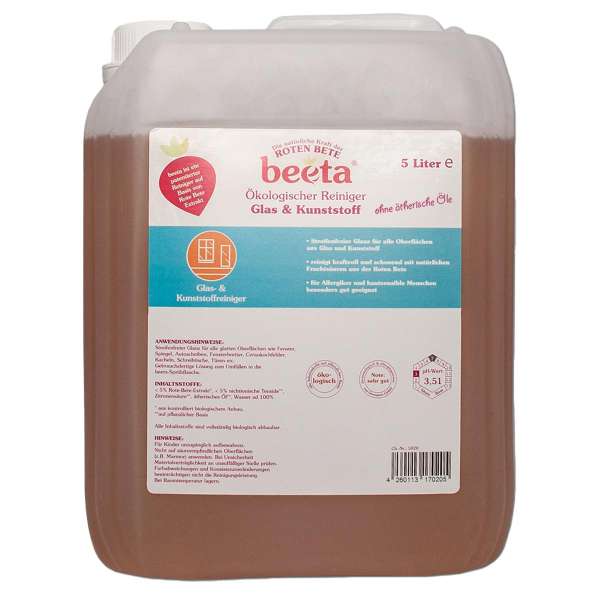 Beeta glass cleaner, canister, 5 litre Beeta glass cleaner, canister, 5 litre