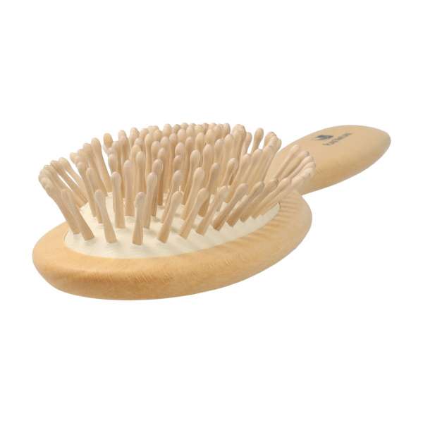 Hairbrush with rounded wood burls