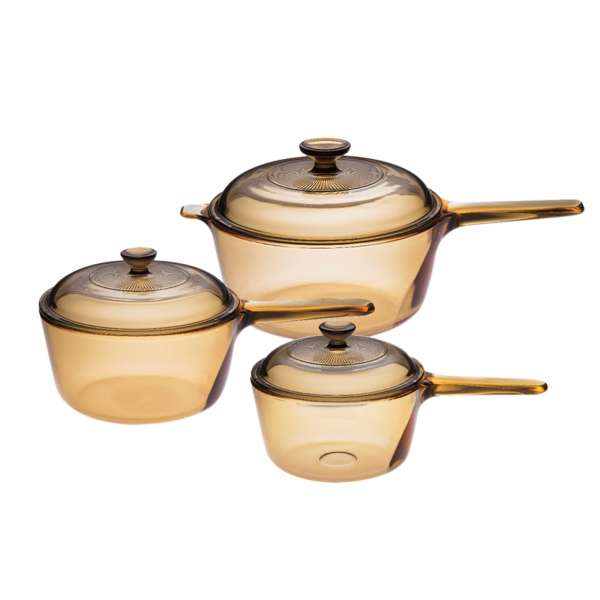 Visions Glass-ceramic Set - 3 Cooker & Microwave Saucepans Visions Glass-ceramic Set - 3 Cooker & Microwave Saucepans
