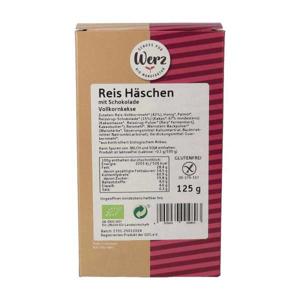 Rice Chocolate Rabbit Biscuits Gluten-Free