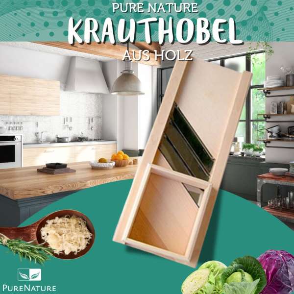PureNature beech wood cabbage slicer, 40x15 cm