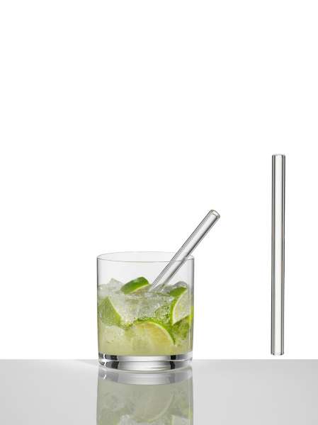 Glass drinking straw in a set of 6 - buy in different lengths