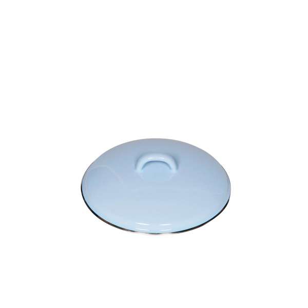 RIESS Blue Enamel Lid with Chrome Rim – 18 and 24 cm RIESS Blue Enamel Lid with Chrome Rim – 18 and 24 cm