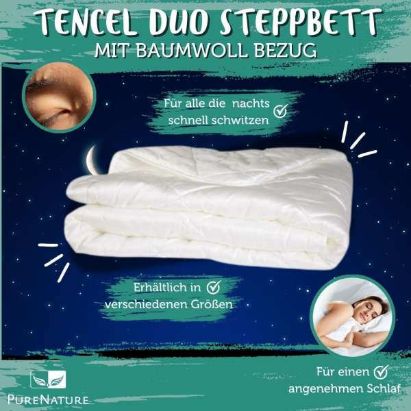 Tencel Duo quilted bed with Tencel cover especially kind to the skin