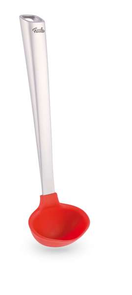 Fissler ladle stainless steel with red silicone ladle Fissler ladle stainless steel with red silicone ladle