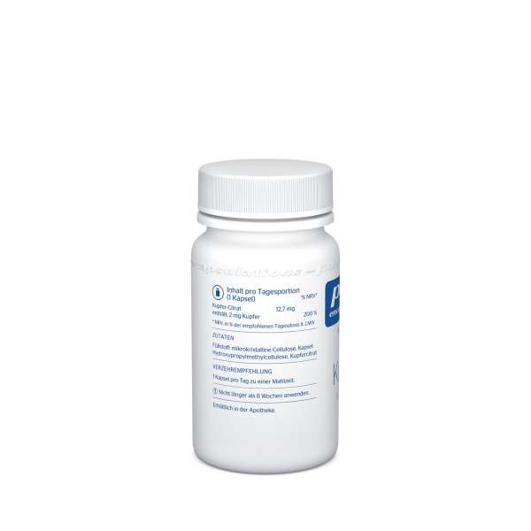 Pure Encapsulations Copper Capsules (Copper Citrate) 2mg - without Gelatine