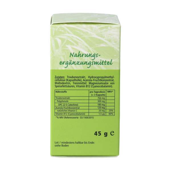 Grape seed extract with OPC and B12