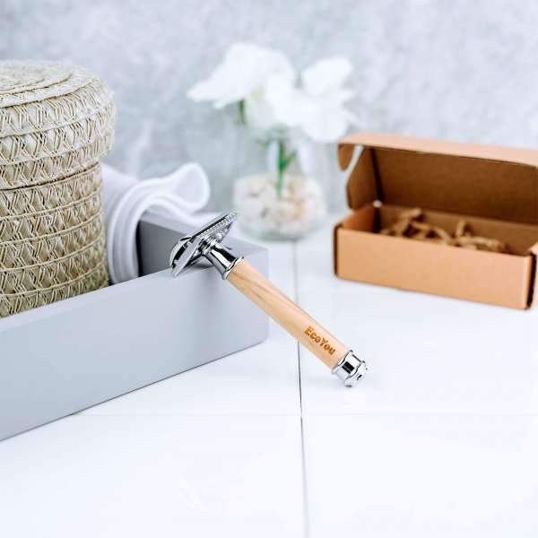 EcoYou shaver olive wood wooden handle - for plastic free bathroom