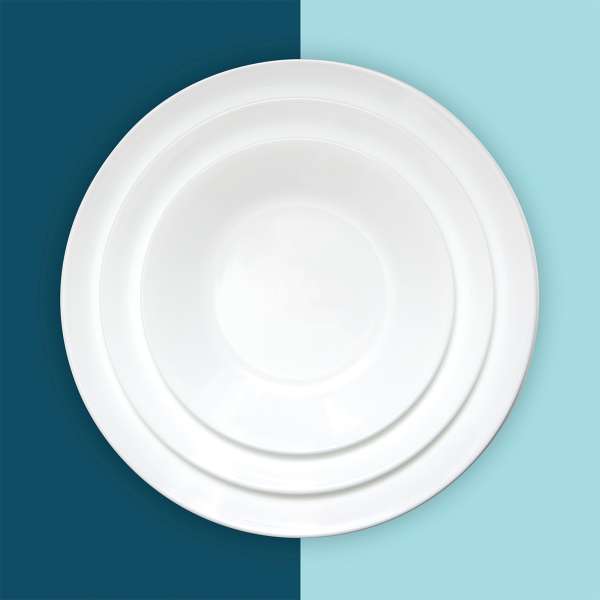 Small plate white with wave edge