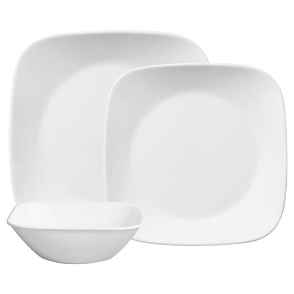 Corelle glass tableware set white - elegant & durable design, 18 pieces