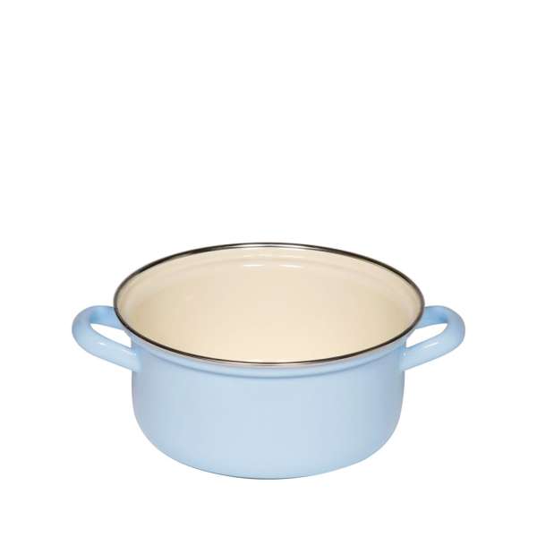 RIESS Enamel Casserole with Chrome Rim – 18 and 24 cm RIESS Enamel Casserole with Chrome Rim – 18 and 24 cm