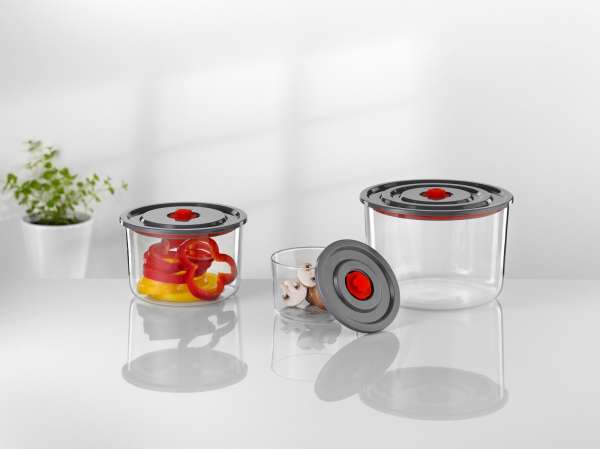 Simax airtight glass container with lid in set of 3