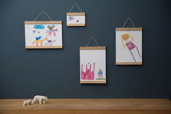 Side by Side - Magnetic Poster Strip Light Oak - for DIN A4 Formats