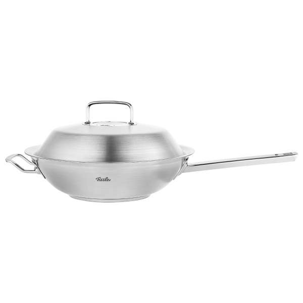 Fissler OPC stainless steel wok with metal lid