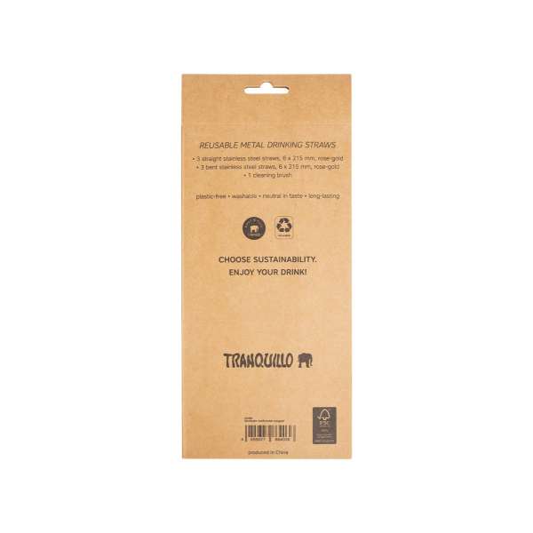 Tranquillo straw set 6 pieces, stainless steel
