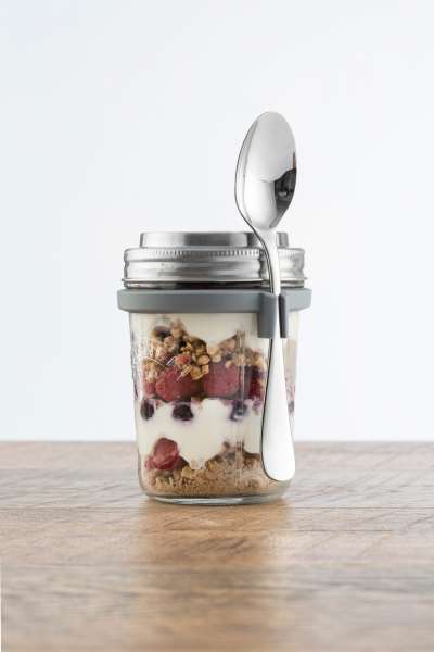 Kilner breakfast glass to go with spoon, 0,35 l