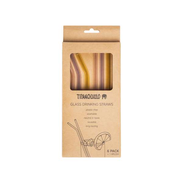 Tranquillo straw set 6 pieces, glass Tranquillo straw set 6 pieces, glass