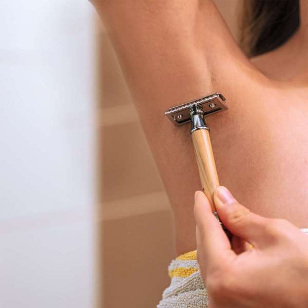 EcoYou shaver olive wood wooden handle - for plastic free bathroom
