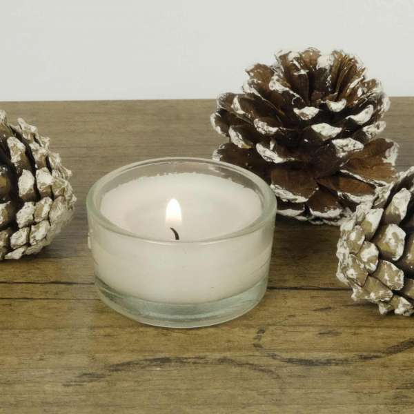 Tea light glass set of 4 - tea lights environmentally friendly burn off