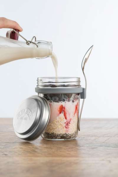 Kilner breakfast glass to go with spoon, 0,35 l