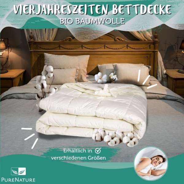 Four seasons duvet organic cotton - 2 washable duvets