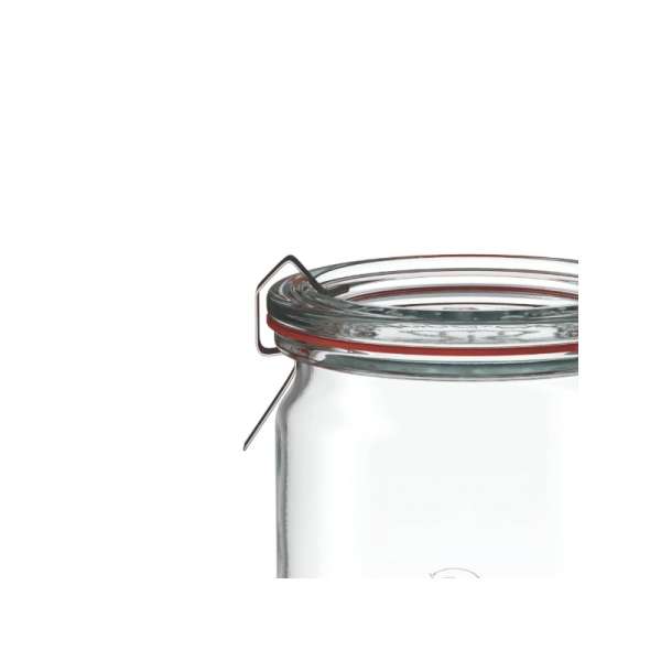 WECK Cylindrical Jar 1590 ml with Glass Lid – Set of 6