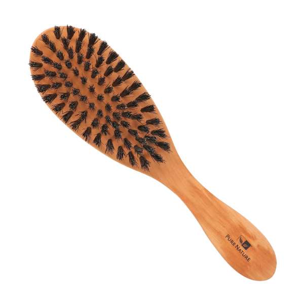 Long Hair Brush With Boar Bristles, Peartree Wood Long Hair Brush With Boar Bristles, Peartree Wood