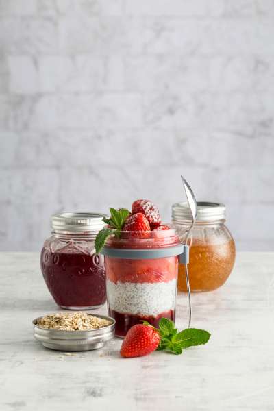 Kilner breakfast glass to go with spoon, 0,35 l