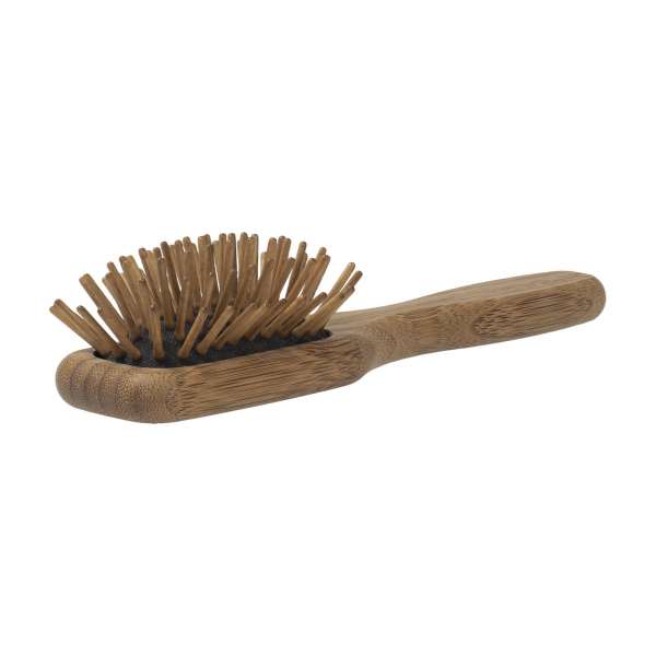 Mini hairbrush made of bamboo