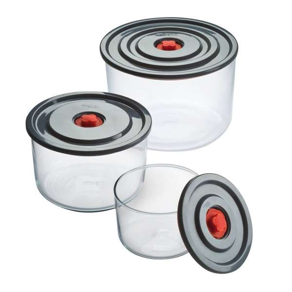 Simax airtight glass container with lid in set of 3 Simax airtight glass container with lid in set of 3