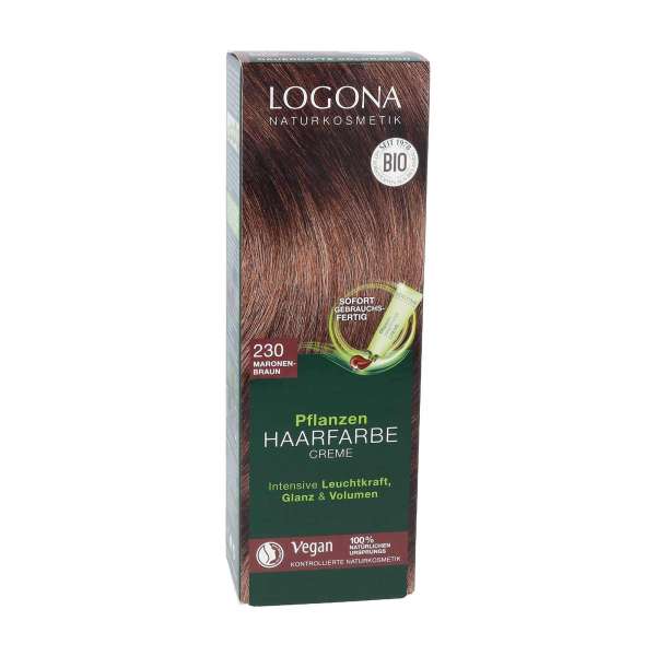 Logona plant hair color cream chestnut brown for shiny hair Logona plant hair color cream chestnut brown for shiny hair