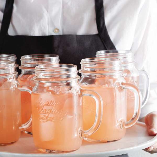 Quattro Stagioni drinking glasses with screw cap and handle