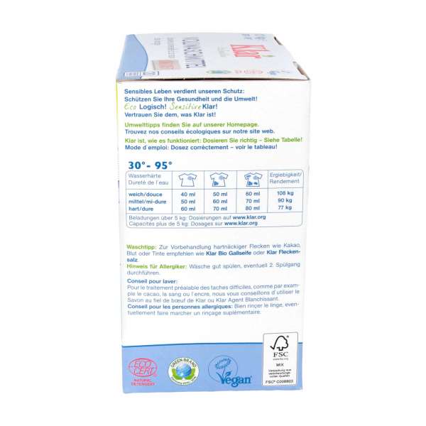 Klar Soapnut Laundry Powder (fragrance-free)