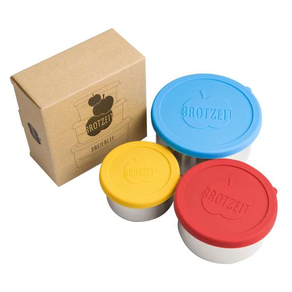Brotzeit Dreierlei, set of 3 Food boxes, stainless steel