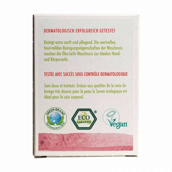 Clear perfume-free soap with soap nut and moisturising vegetable oils