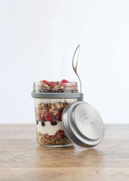 Kilner breakfast glass to go with spoon, 0,35 l