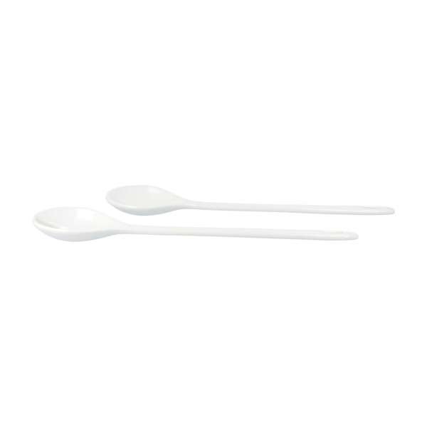 PureNature White Porcelain Salad Spoon and Fork