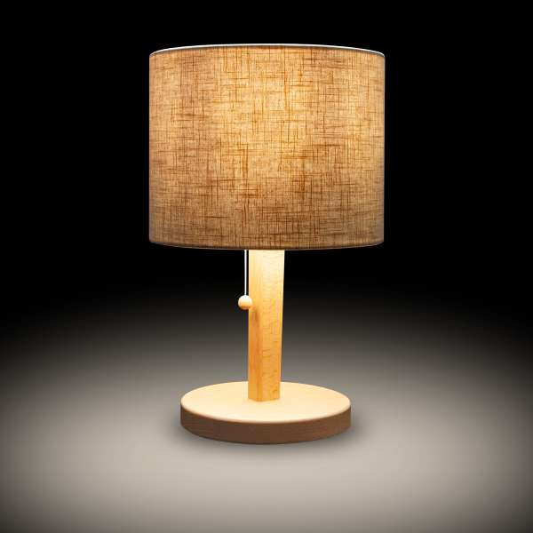 Table Lamp, made of beechwood, shielded
