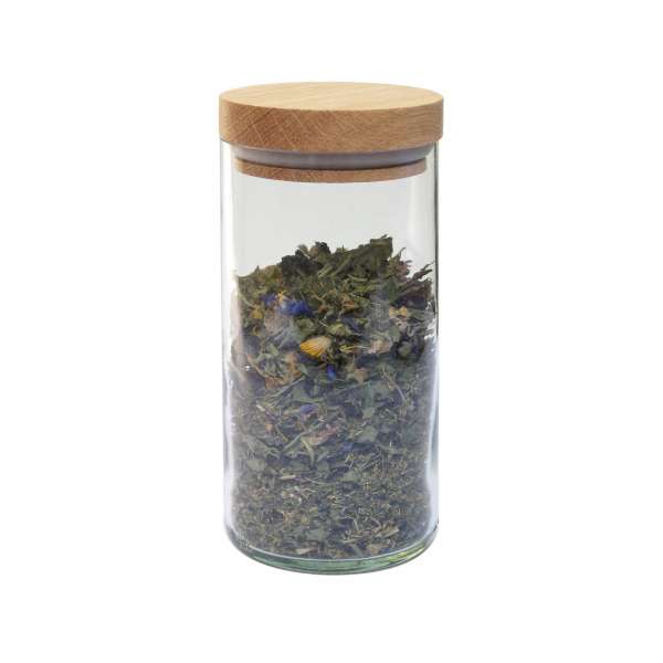 Side by Side - Storage glass with wooden lid - for stylish storage