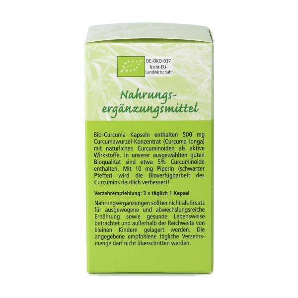 Curcuma organic capsules, 90 pieces