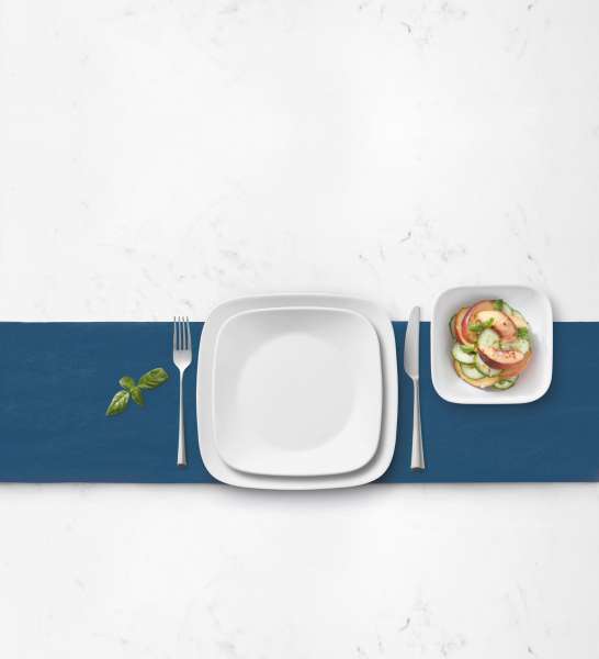 Corelle glass tableware set white - elegant & durable design, 18 pieces