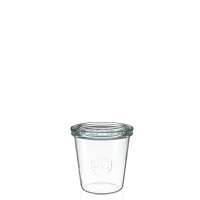 Tarros rectos WECK de 240 ml con tapa de vidrio – 6 unidades