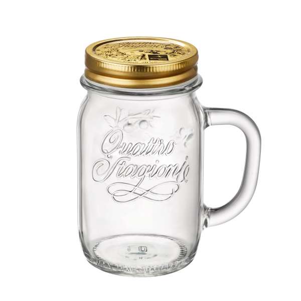 Quattro Stagioni Vintage Glass Jars with Lids & Handles 400ml Quattro Stagioni Vintage Glass Jars with Lids & Handles 400ml