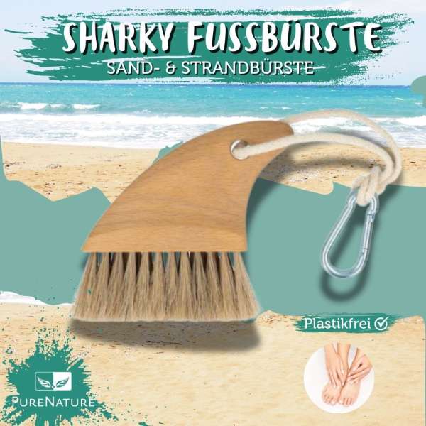 Sharky foot brush: The sand and beach brush with carabiner