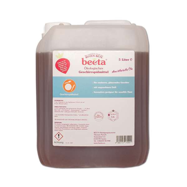 Beeta hand washing up liquid, canister, 5 liter Beeta hand washing up liquid, canister, 5 liter