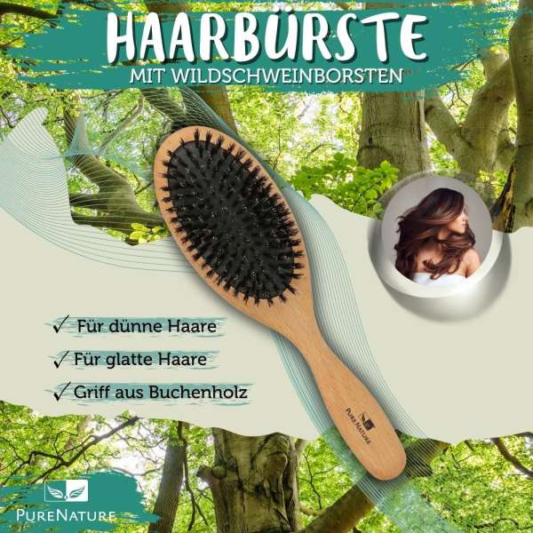Hairbrush with Wild Boar Bristles